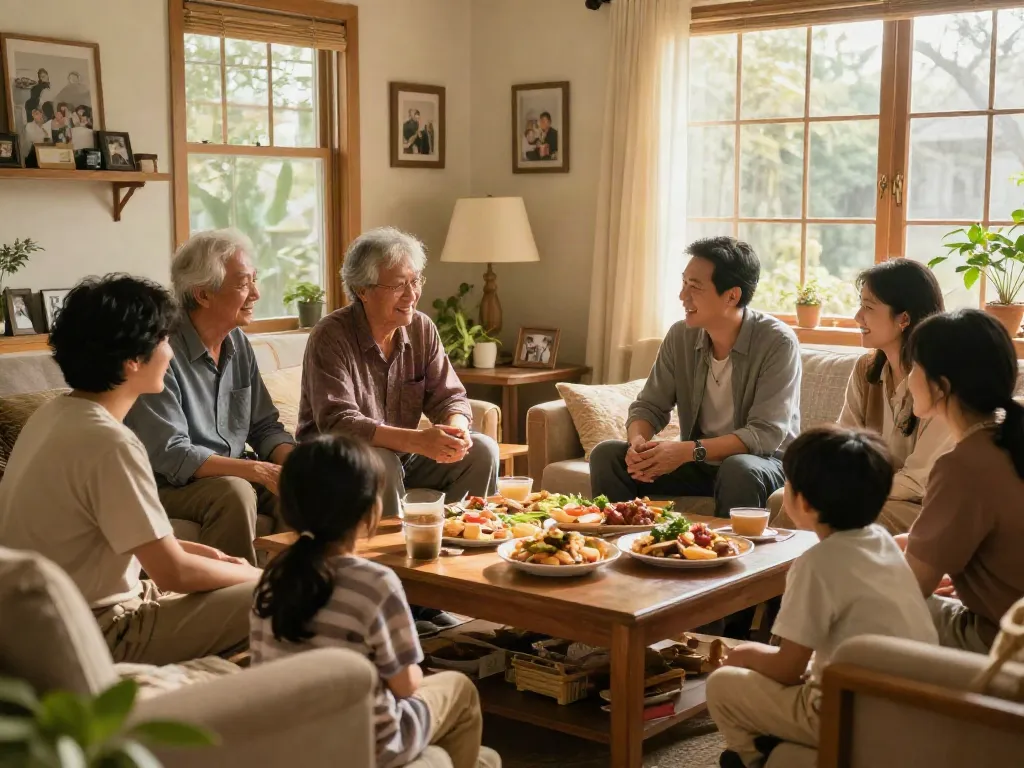 Engaging family moment emphasizing rokok88 slot login support through strong family bonds and values.