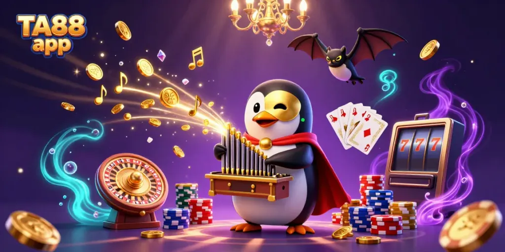 Experience thrilling gameplay with the TA88 app as enchanting characters come alive in a vibrant casino scene.