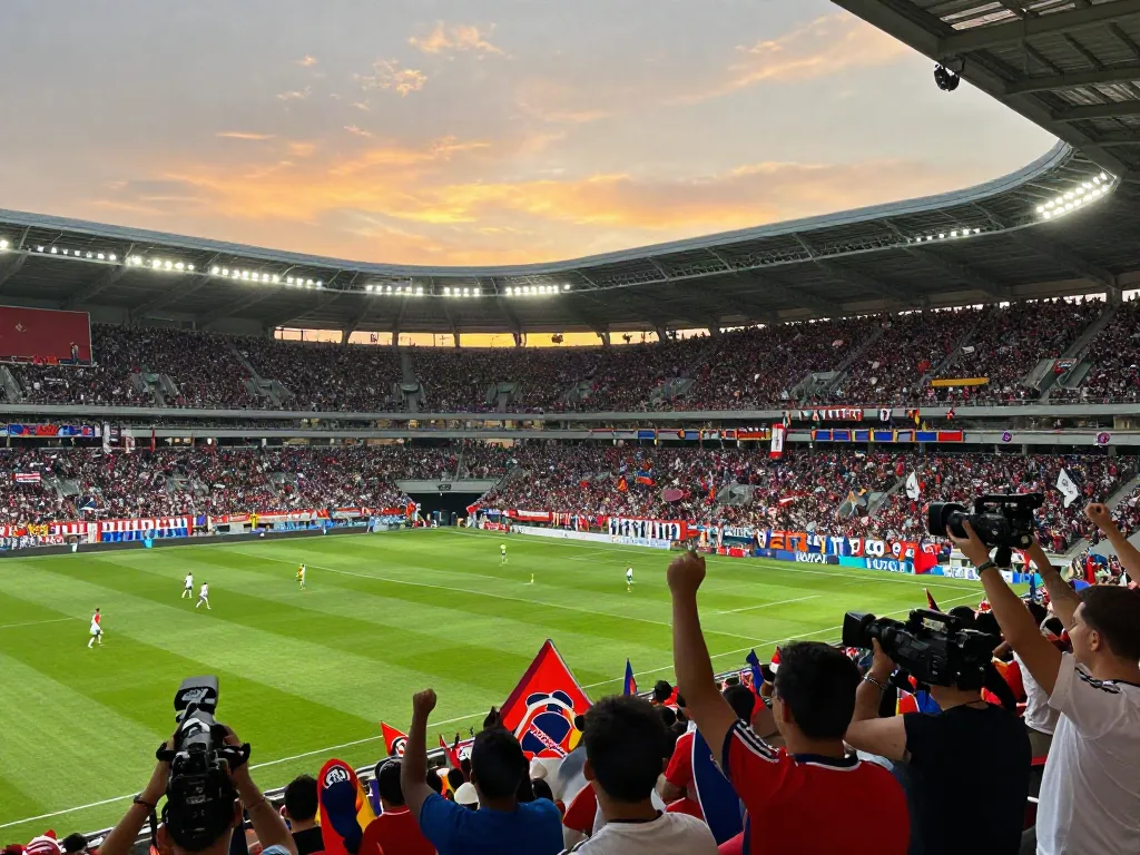 Soccer fans enjoying a live match with excitement for bóng đá socolive in a crowded stadium.