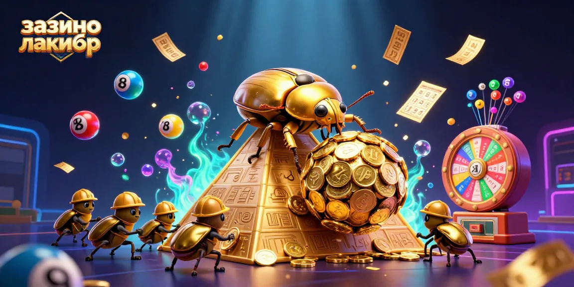 Engage with exciting gameplay at казино лакибир, featuring vibrant lottery and prize elements in a dynamic illustration.