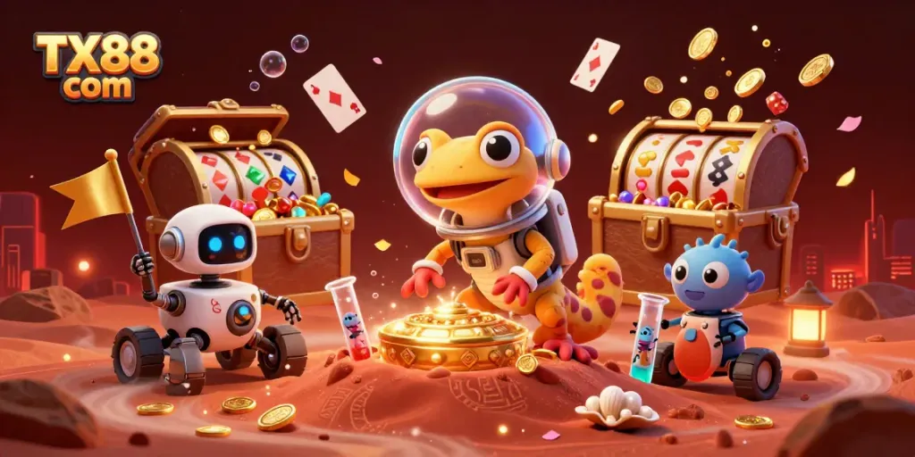 Engage with TX88 com's thrilling world of online gambling through exciting slot and casino visuals.