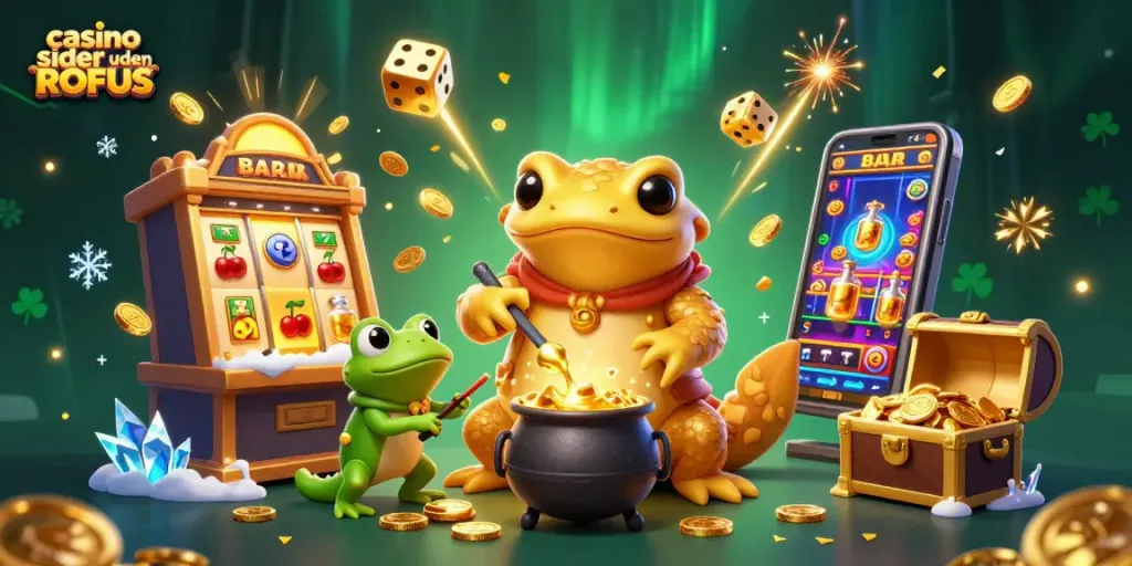 Discover thrilling gaming at casino sider uden ROFUS, featuring vibrant 3D elements and dynamic slot action.