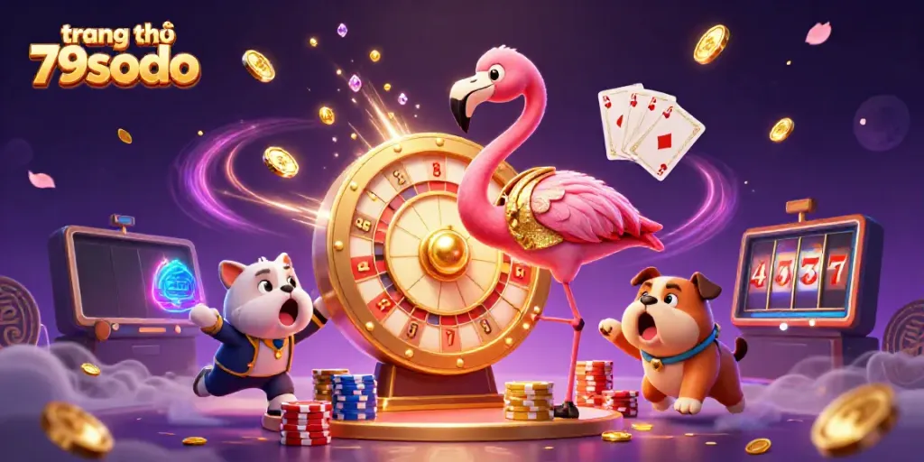 Engage with the exciting world of trang chủ 79sodo with vibrant cartoon characters and casino elements.