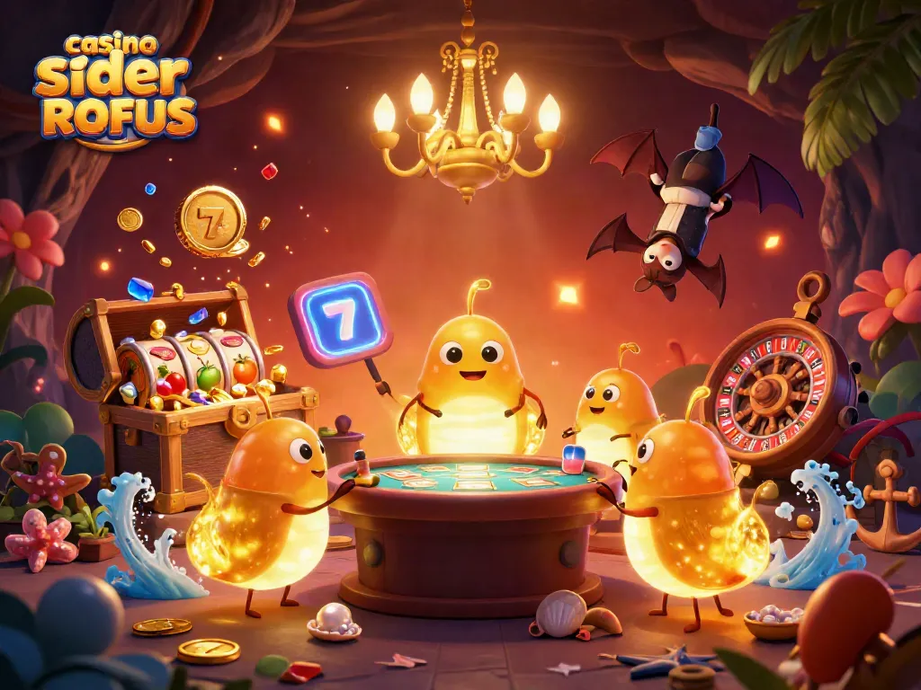 Play exciting games at casino sider uden ROFUS with glowing glowworms and dynamic elements lighting up the scene.