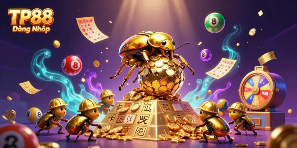 Engage in TP88 Đăng Nhập with cartoon characters and vibrant casino elements bursting dynamically.