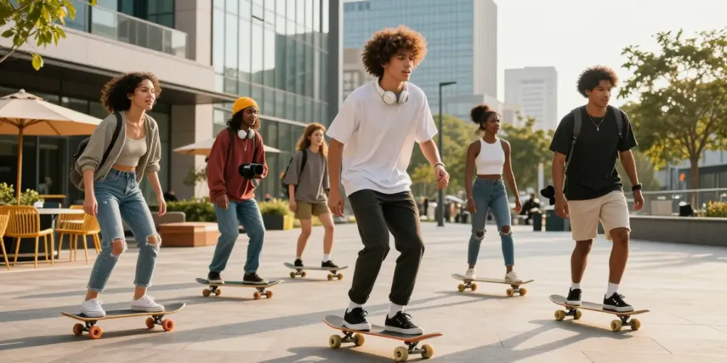 Young adults exploring vibrant city life with rokok88 lifestyle elements.