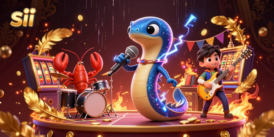 Engage with sii in a vibrant underwater casino scene featuring a DJ electric eel and band.
