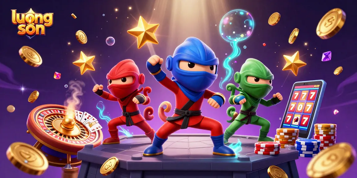 Experience thrilling action with luong son as dynamic chameleon ninjas battle in a vibrant casino scene.